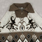 MEN'S VINTAGE 1990S PATTERNED KNITTED QUARTER ZIP JUMPER - X-LARGE