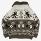 MEN'S VINTAGE 1990S PATTERNED KNITTED QUARTER ZIP JUMPER - X-LARGE