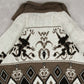 MEN'S VINTAGE 1990S PATTERNED KNITTED QUARTER ZIP JUMPER - X-LARGE