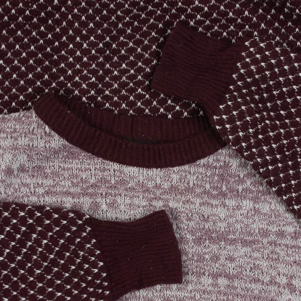 MEN'S VINTAGE 1980S PATTERNED KNITTED JUMPER - MEDIUM