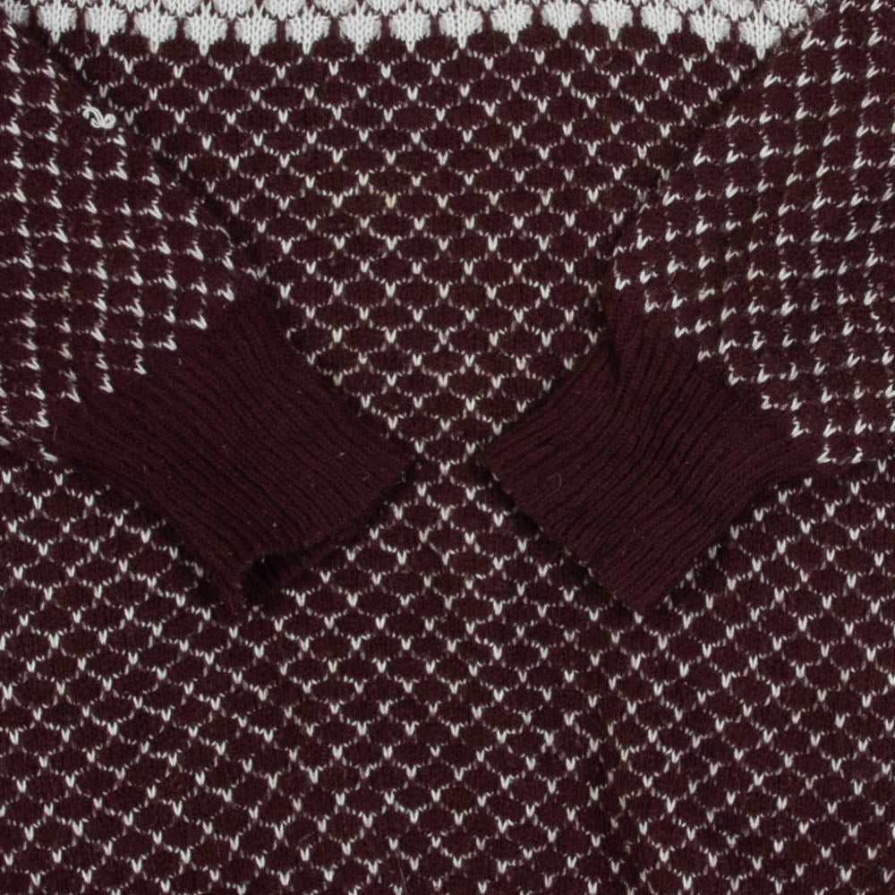 MEN'S VINTAGE 1980S PATTERNED KNITTED JUMPER - MEDIUM