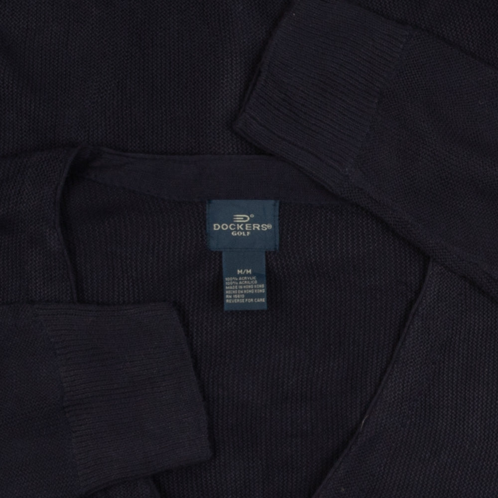 MEN'S VINTAGE 1990S DOCKERS KNITTED CARDIGAN - MEDIUM