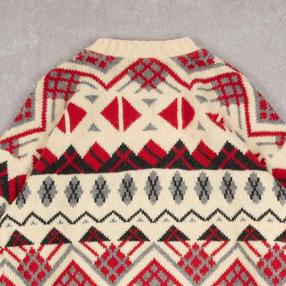 MEN'S VINTAGE 1990S MADE IN ITALY PATTERNED KNITTED JUMPER - LARGE