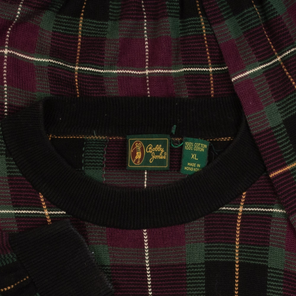 MEN'S VINTAGE 1990S CHECKED PATTERNED KNITTED JUMPER - X-LARGE