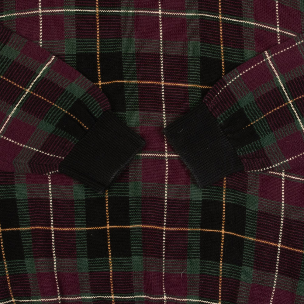 MEN'S VINTAGE 1990S CHECKED PATTERNED KNITTED JUMPER - X-LARGE