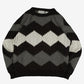 MEN'S VINTAGE STRUCTURED PATTERNED KNITTED JUMPER - X-LARGE