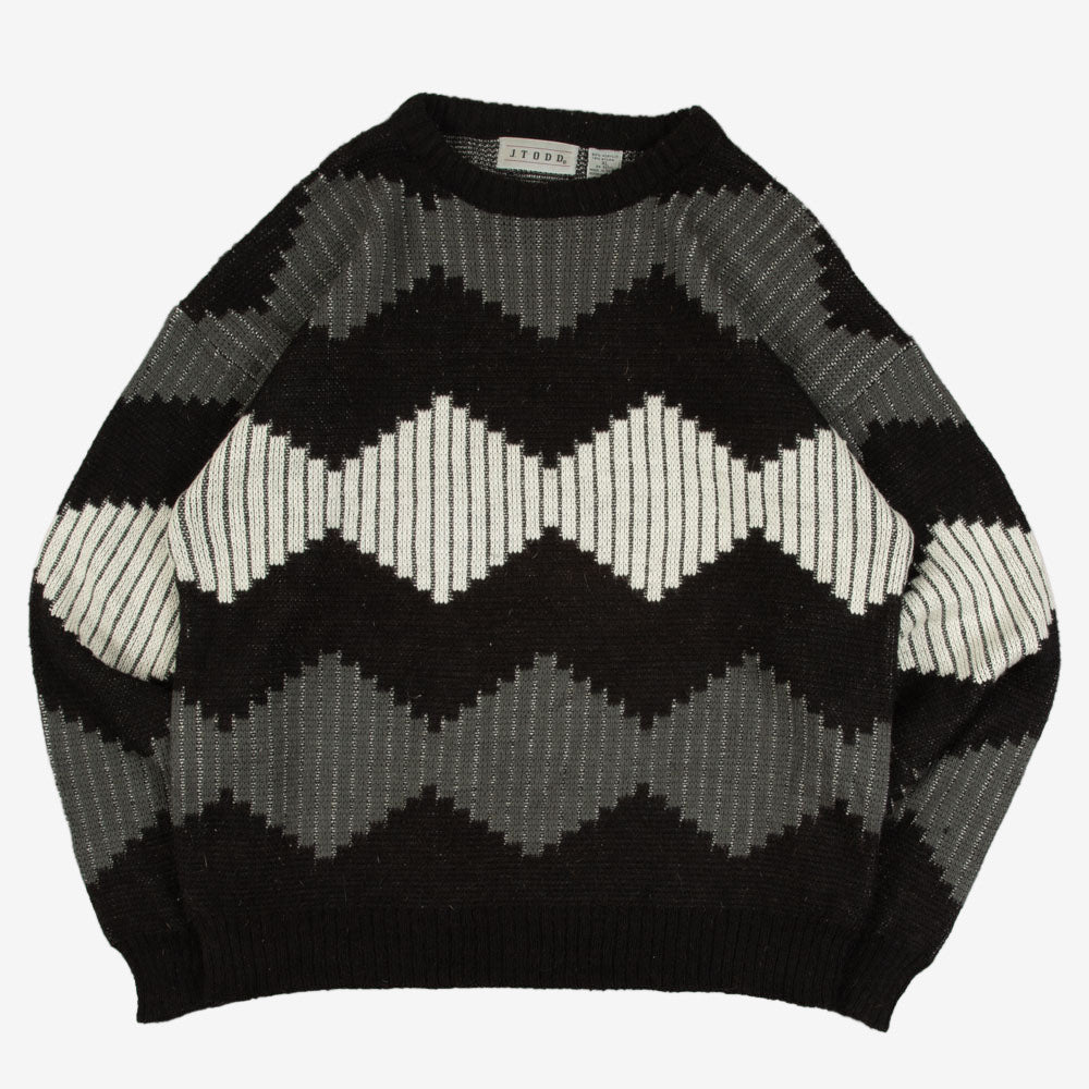 MEN'S VINTAGE STRUCTURED PATTERNED KNITTED JUMPER - X-LARGE