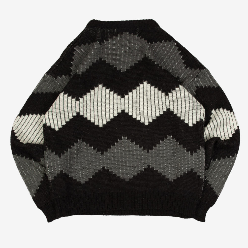MEN'S VINTAGE STRUCTURED PATTERNED KNITTED JUMPER - X-LARGE