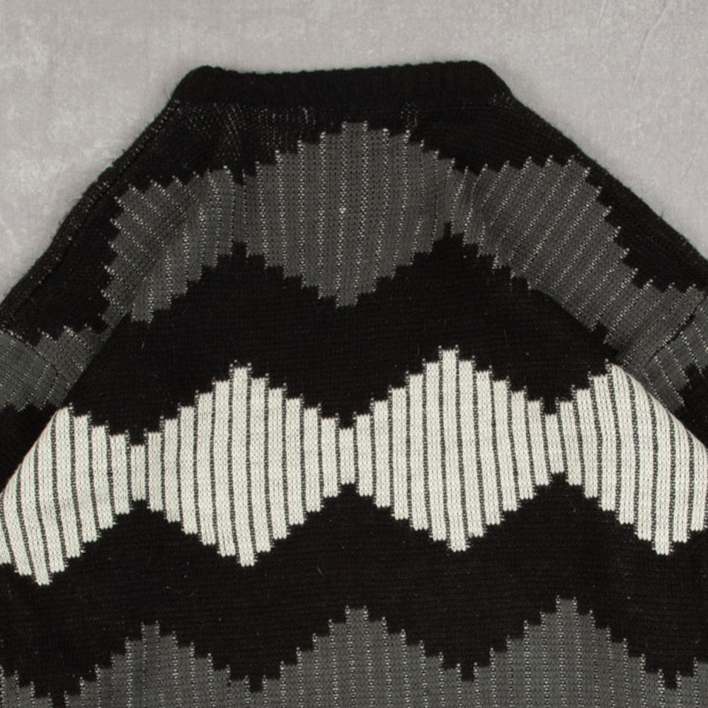 MEN'S VINTAGE STRUCTURED PATTERNED KNITTED JUMPER - X-LARGE