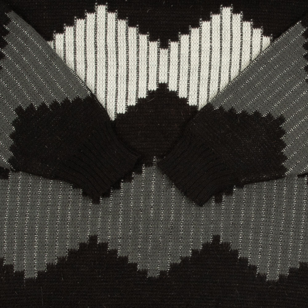 MEN'S VINTAGE STRUCTURED PATTERNED KNITTED JUMPER - X-LARGE