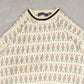 MEN'S VINTAGE 1990S STRUCTURED PATTERNED KNITTED JUMPER - LARGE