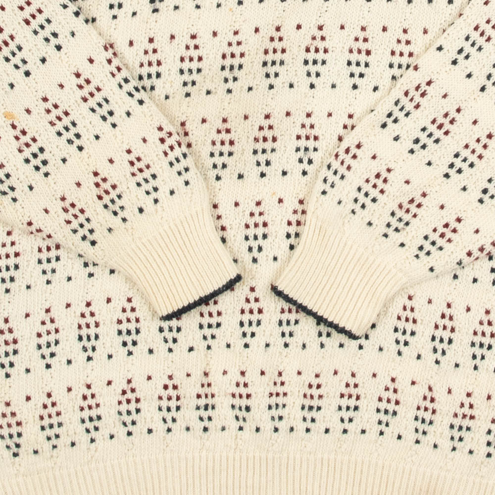 MEN'S VINTAGE 1990S STRUCTURED PATTERNED KNITTED JUMPER - LARGE