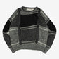 MEN'S VINTAGE 1990S LEATHER PATCH PATTERNED KNITTED JUMPER - MEDIUM