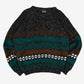 MEN'S VINTAGE 1990S PATTERNED KNITTED JUMPER - MEDIUM