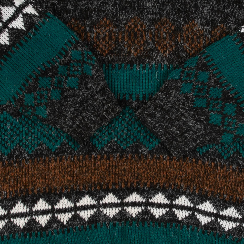 MEN'S VINTAGE 1990S PATTERNED KNITTED JUMPER - MEDIUM