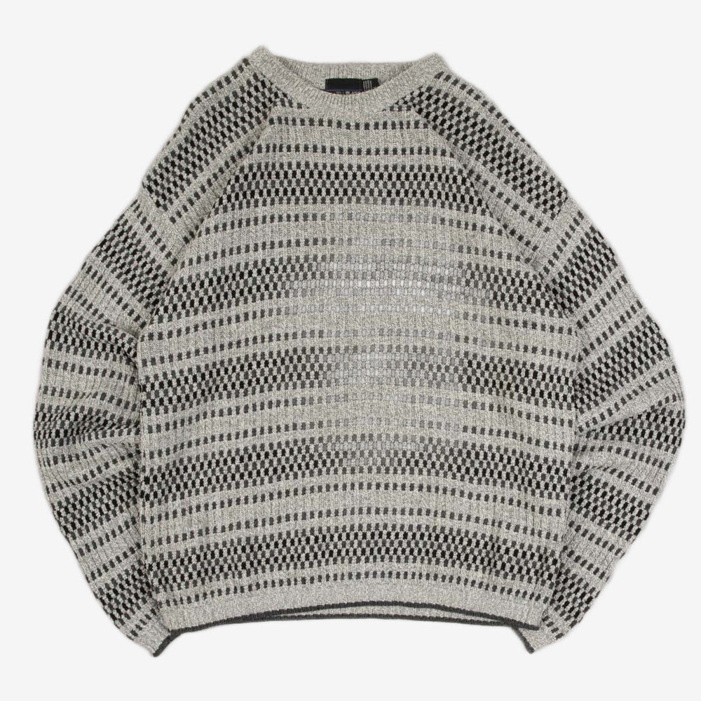 MEN'S VINTAGE 1990S STRUCTURED PATTERNED KNITTED JUMPER - LARGE