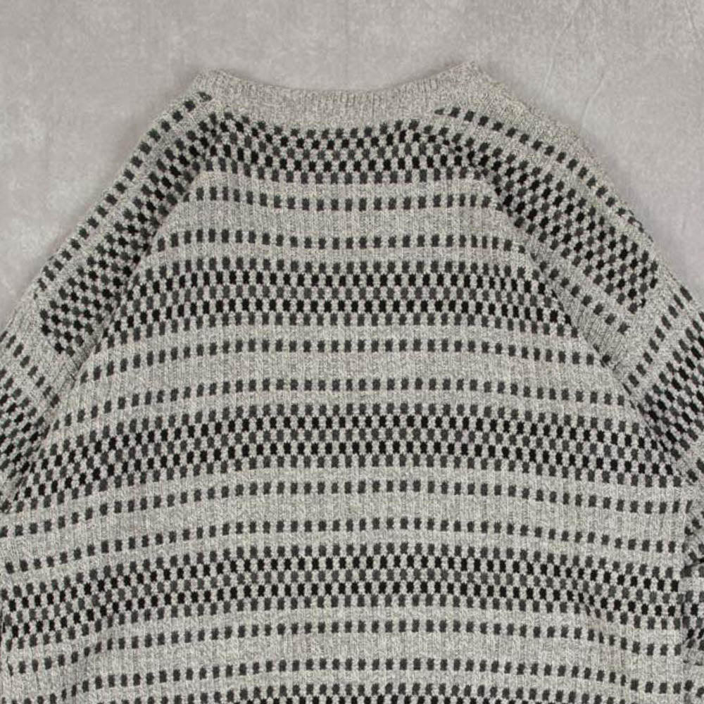 MEN'S VINTAGE 1990S STRUCTURED PATTERNED KNITTED JUMPER - LARGE