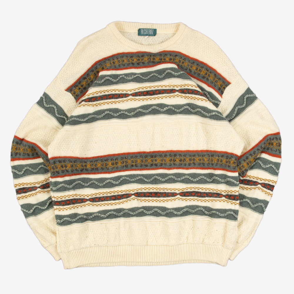 MEN'S VINTAGE 1990S MADE IN ITALY STRUCTURED KNITTED JUMPER - MEDIUM