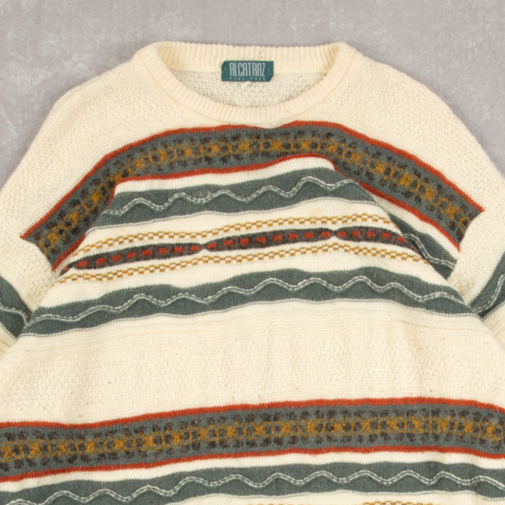 MEN'S VINTAGE 1990S MADE IN ITALY STRUCTURED KNITTED JUMPER - MEDIUM