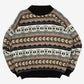 MEN'S VINTAGE 1990S PATTERNED KNITTED JUMPER - LARGE