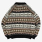 MEN'S VINTAGE 1990S PATTERNED KNITTED JUMPER - LARGE