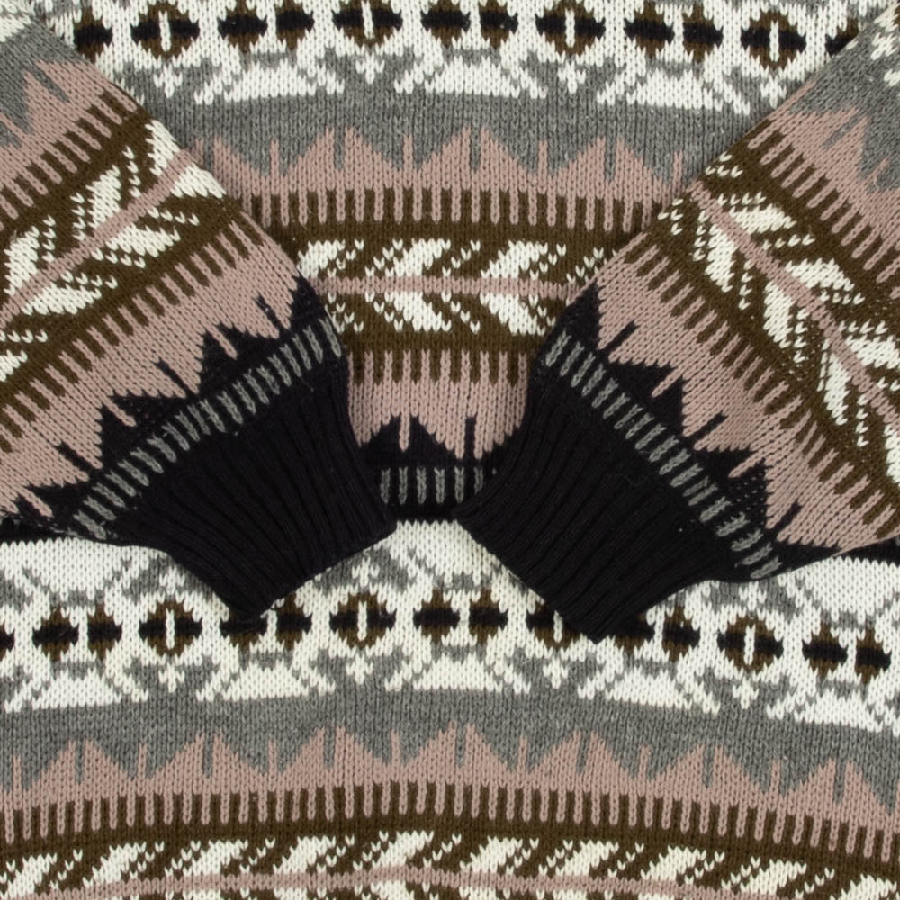 MEN'S VINTAGE 1990S PATTERNED KNITTED JUMPER - LARGE
