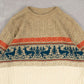 MEN'S VINTAGE 1990S STRUCTURED PATTERNED KNITTED JUMPER - LARGE