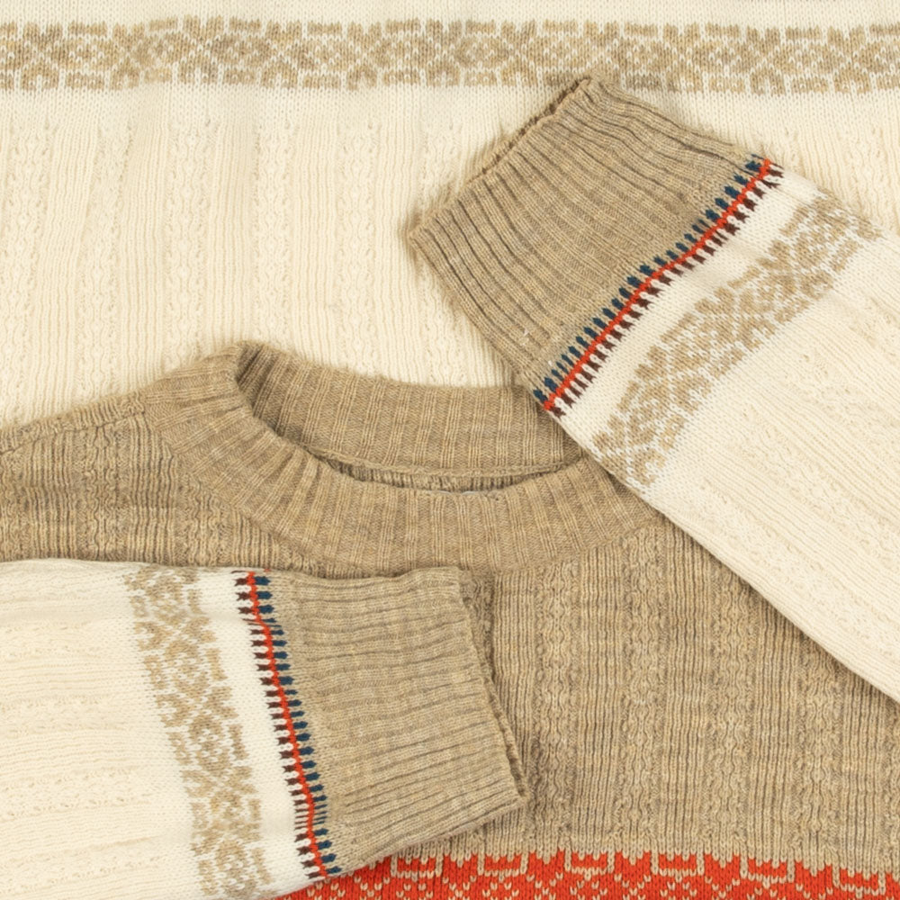MEN'S VINTAGE 1990S STRUCTURED PATTERNED KNITTED JUMPER - LARGE