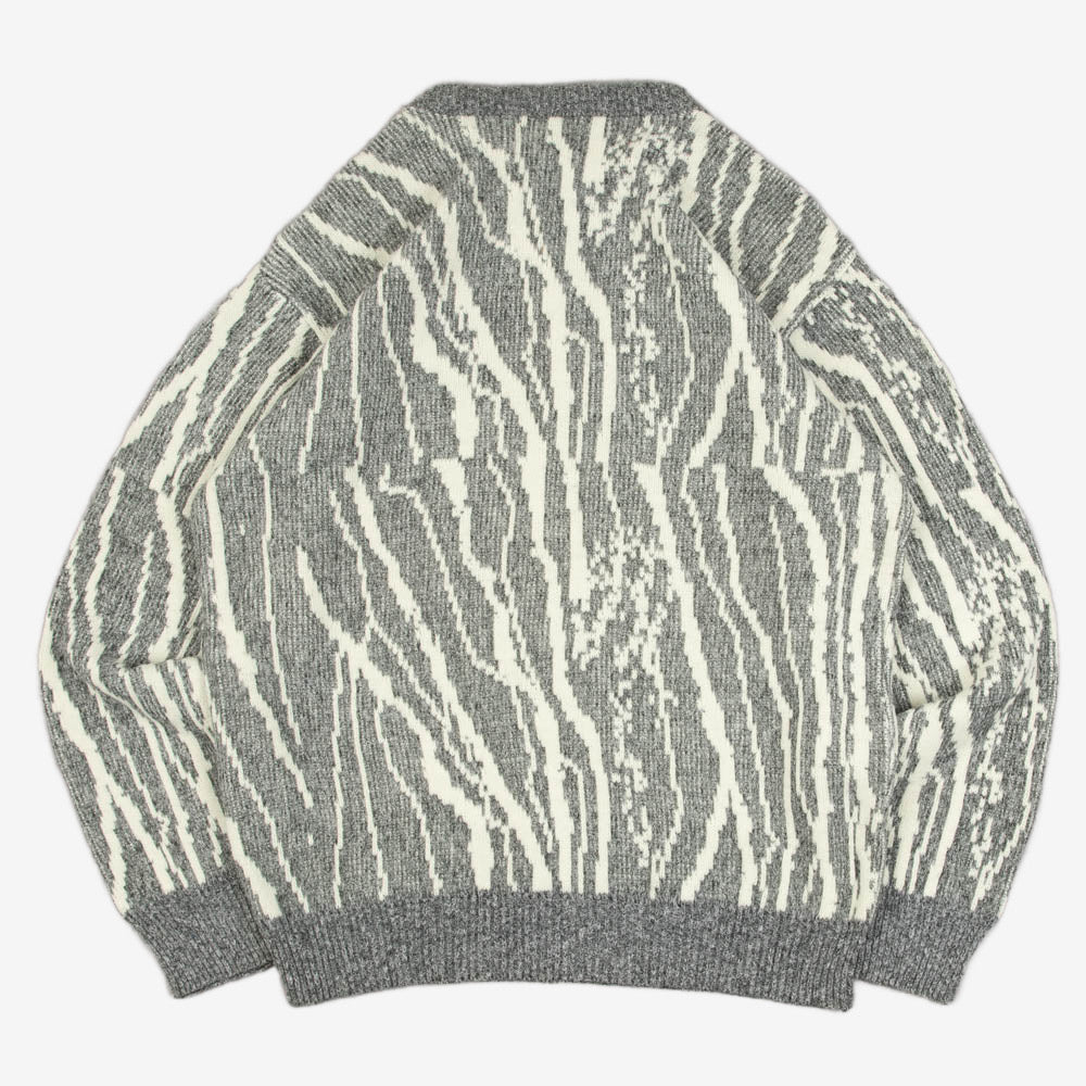 MEN'S VINTAGE 1990S STRUCTURED PATTERNED KNITTED JUMPER - X-LARGE
