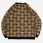 MEN'S VINTAGE STRUCTURED PATTERNED KNITTED JUMPER - X-LARGE