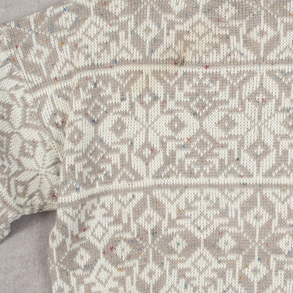 MEN'S VINTAGE MADE IN ITALY PATTERNED KNITTED JUMPER - MEDIUM