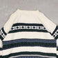 MEN'S VINTAGE 1990S STRUCTURED PATTERNED KNITTED JUMPER - X-LARGE