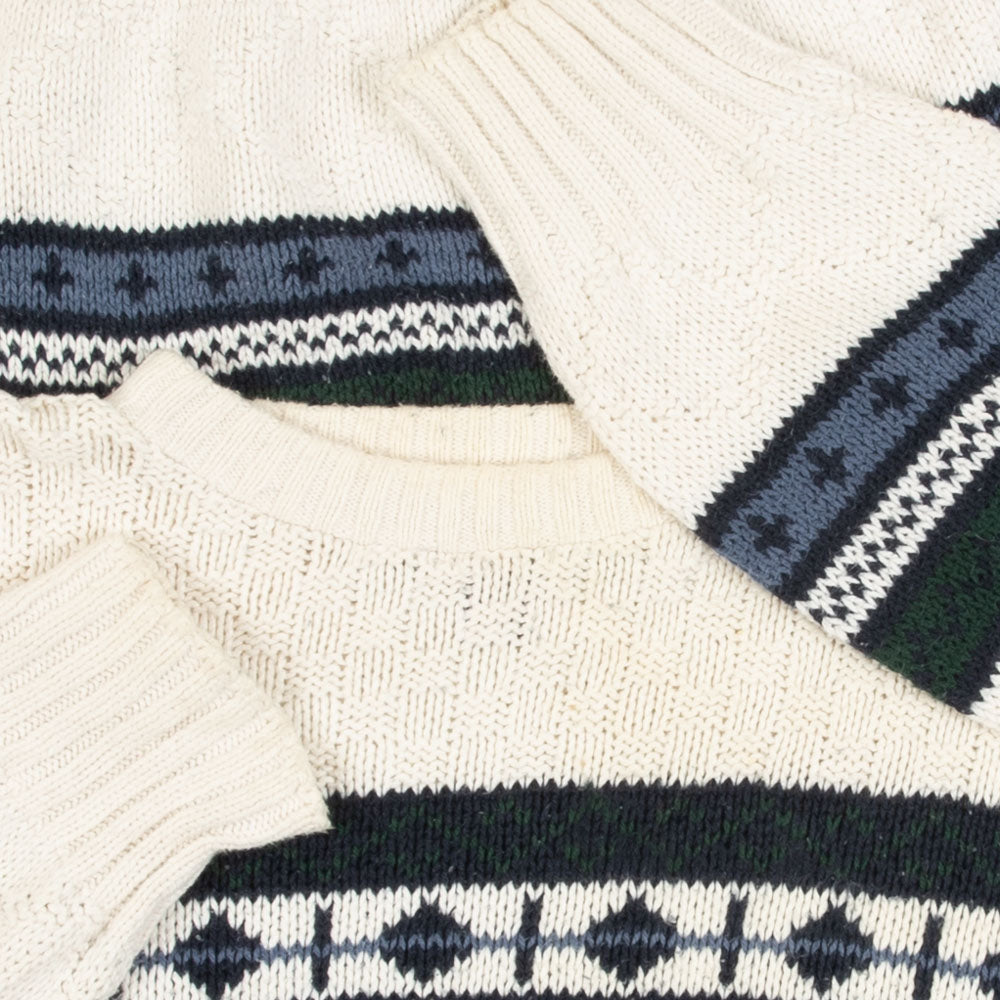 MEN'S VINTAGE 1990S STRUCTURED PATTERNED KNITTED JUMPER - X-LARGE