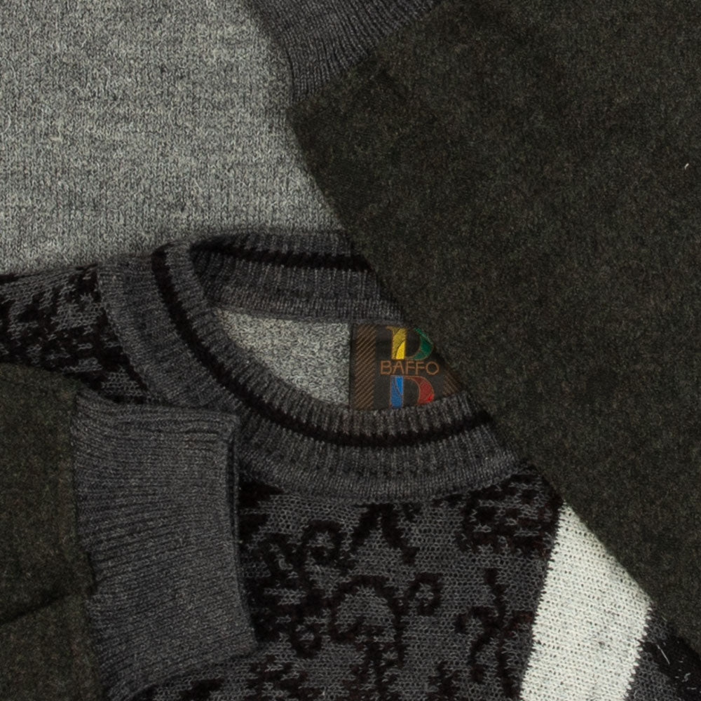 MEN'S VINTAGE 1990S STRUCTURED PATTERNED KNITTED JUMPER - LARGE