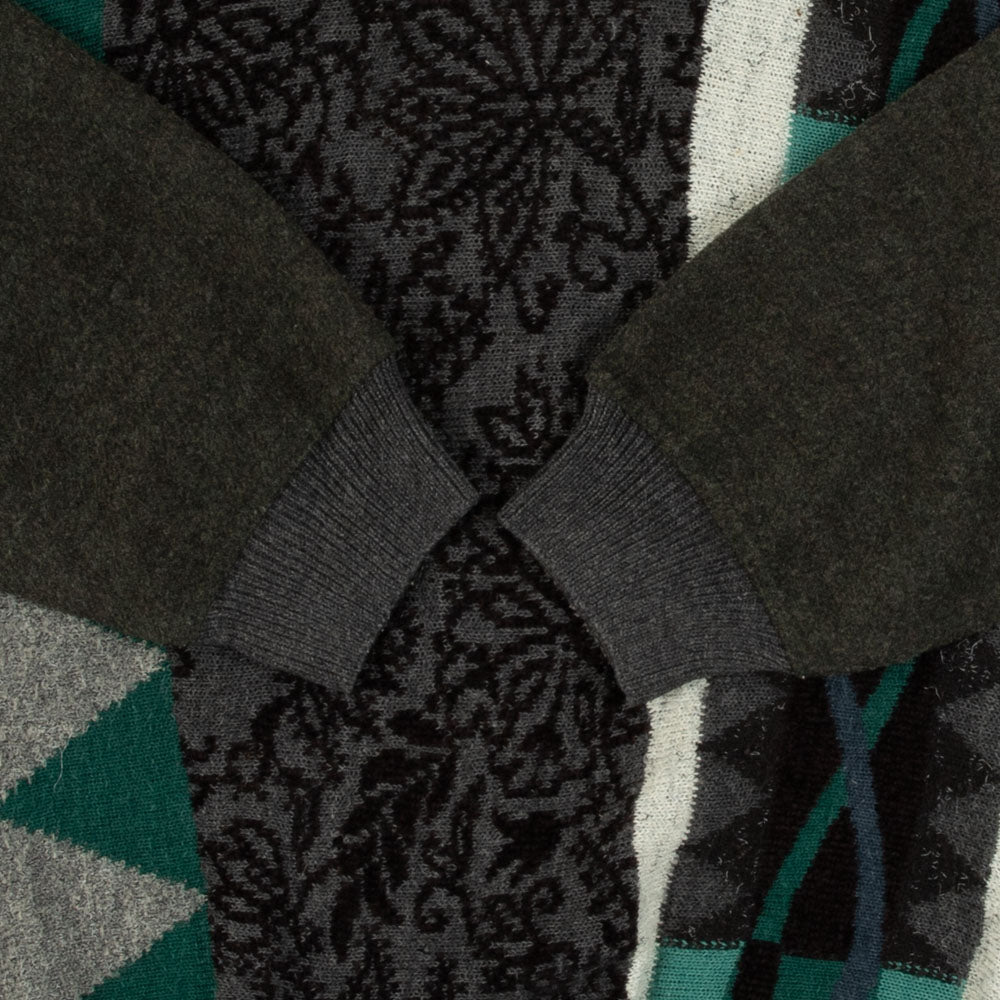 MEN'S VINTAGE 1990S STRUCTURED PATTERNED KNITTED JUMPER - LARGE