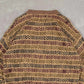 MEN'S VINTAGE 1990S STRUCTURED PATTERNED KNITTED JUMPER - MEDIUM