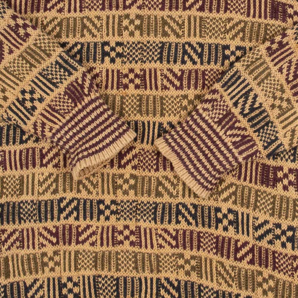 MEN'S VINTAGE 1990S STRUCTURED PATTERNED KNITTED JUMPER - MEDIUM