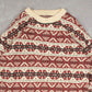 MEN'S VINTAGE STRUCTURED PATTERNED KNITTED JUMPER - LARGE