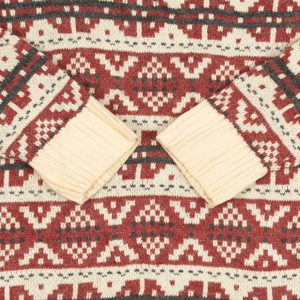 MEN'S VINTAGE STRUCTURED PATTERNED KNITTED JUMPER - LARGE