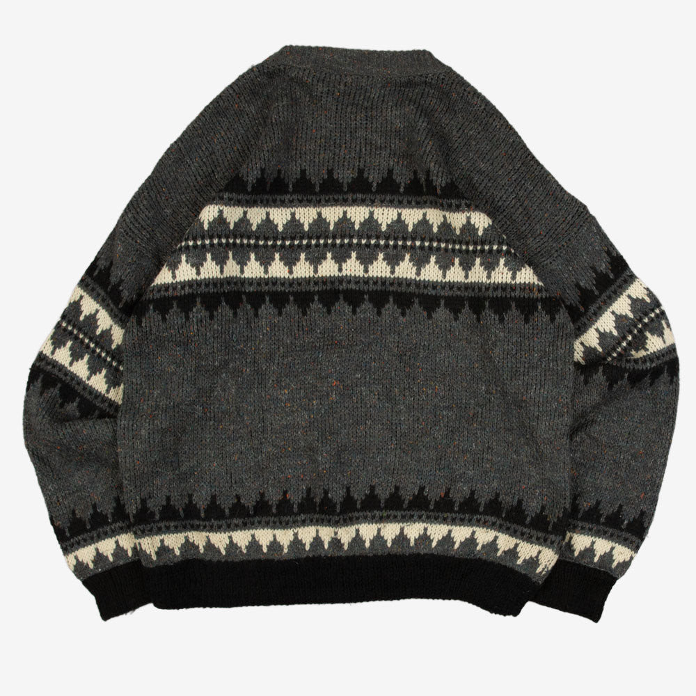 MEN'S VINTAGE 1990S STRUCTURED PATTERNED KNITTED JUMPER - MEDIUM