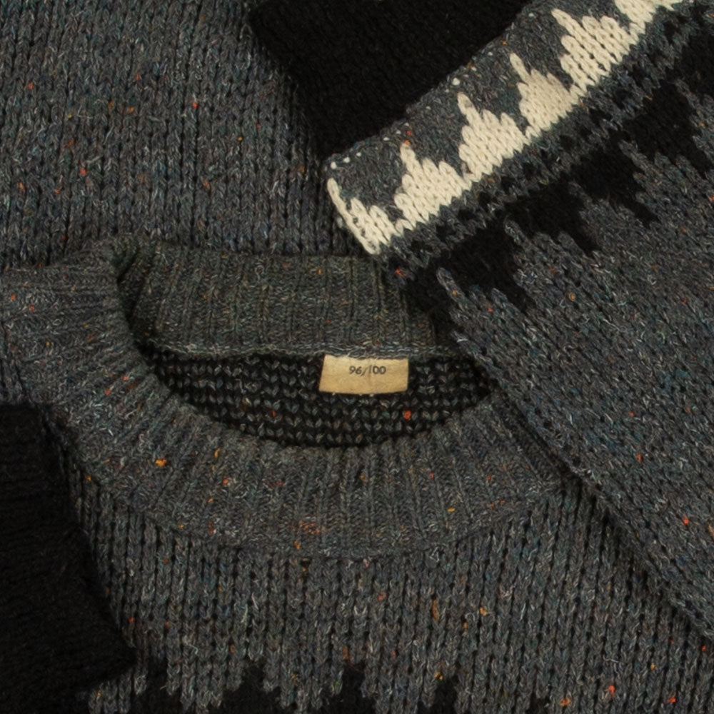 MEN'S VINTAGE 1990S STRUCTURED PATTERNED KNITTED JUMPER - MEDIUM