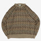 MEN'S VINTAGE 1990S STRUCTURED PATTERNED KNITTED JUMPER - X-LARGE