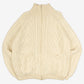 MEN'S VINTAGE 1990S FULL ZIP ARAN KNITTED CARDIGAN - XX-LARGE