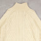 MEN'S VINTAGE 1990S FULL ZIP ARAN KNITTED CARDIGAN - XX-LARGE