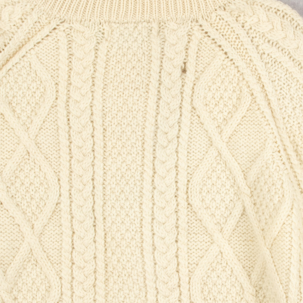 MEN'S VINTAGE 1990S FULL ZIP ARAN KNITTED CARDIGAN - XX-LARGE