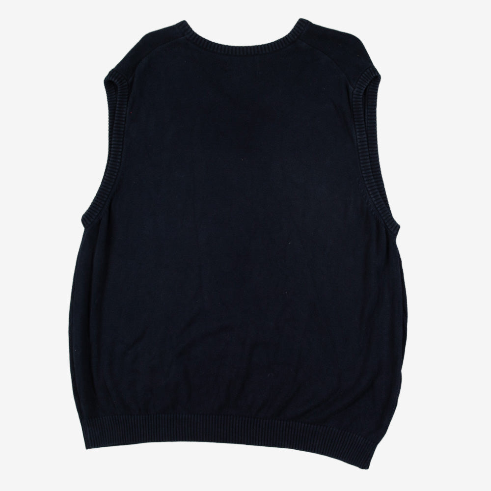 MEN'S VINTAGE CHAPS KNITTED VEST JUMPER - X-LARGE