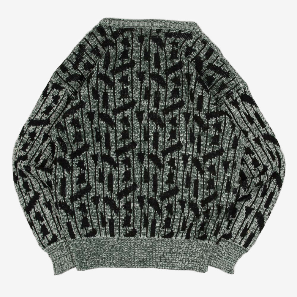 MEN'S VINTAGE 1990S PATTERNED KNITTED JUMPER - LARGE