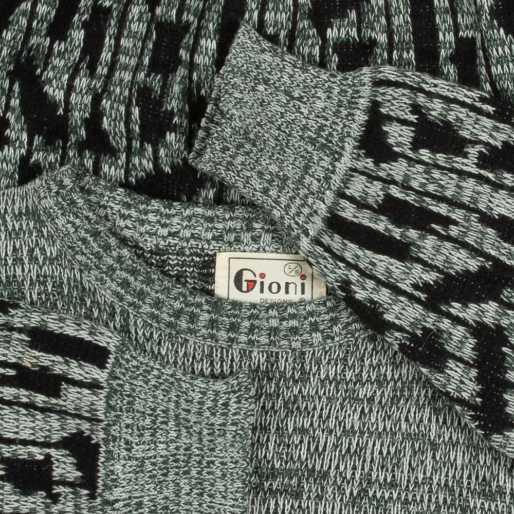 MEN'S VINTAGE 1990S PATTERNED KNITTED JUMPER - LARGE