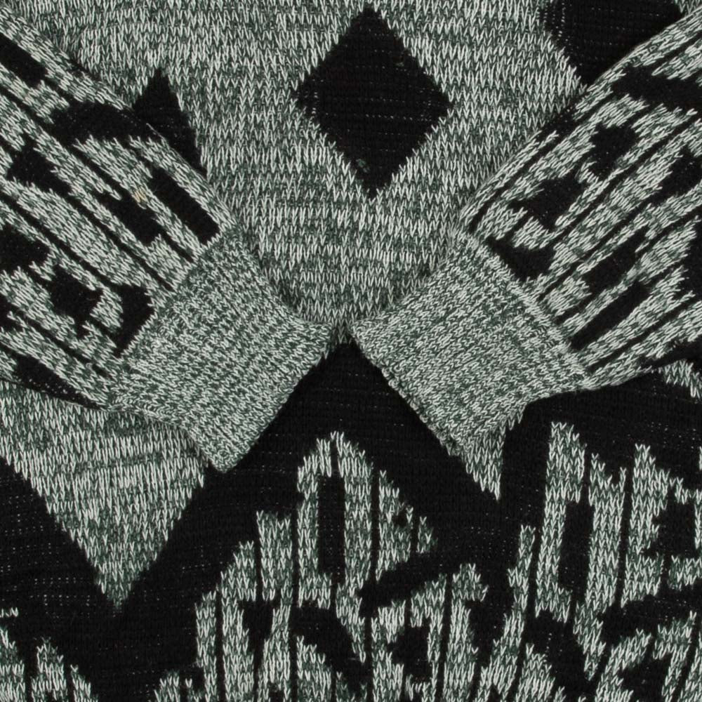 MEN'S VINTAGE 1990S PATTERNED KNITTED JUMPER - LARGE