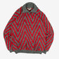 MEN'S VINTAGE 1990S PATTERNED KNITTED JUMPER - SMALL